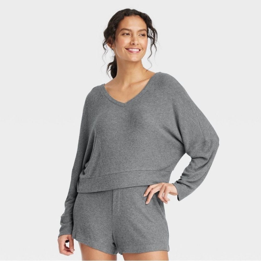 Women's Cozy Ribbed Pullover Auden Dark Gray - Picture 1 of 3